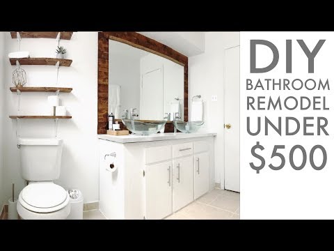 Remodeling a bathroom for Under $500 | DIY | How To | Modern Builds | EP. 67
