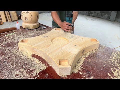 Incredible Woodworking Skills That Will Admire You // Build A Sturdy And Beautiful Table For Garden