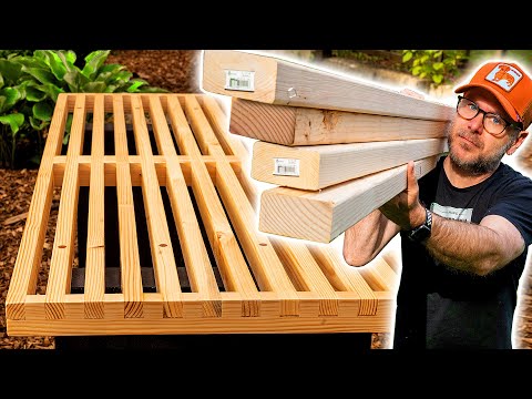 Modern Outdoor Bench from 2x4s. Woodworking Project
