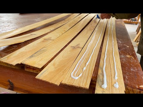Very Thin Slats Wood To Make This Curved Relaxing Armchair // Amazing Woodworking Projects