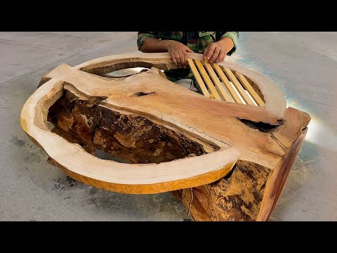 Great Idea From Giant Tree Roots To Make A Coffee Table /  Woodworking Projects