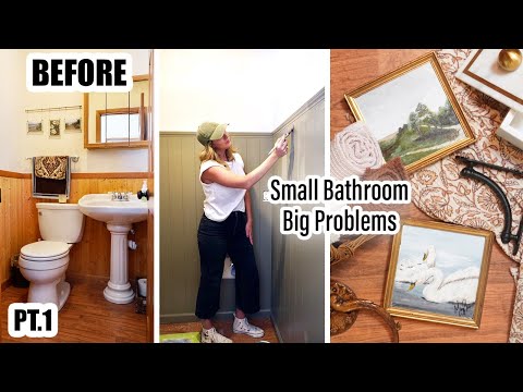 Extreme Small Bathroom Makeover| PT. 1