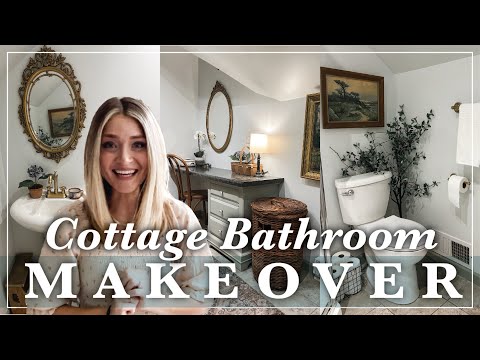 Cozy Cottage Bathroom MAKEOVER + Budget Friendly Using Thrifted Finds!