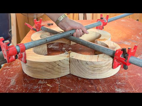 Incredible Woodworking Projects From Solid Wood // Make A Dining Table With Unique Curved Table Legs